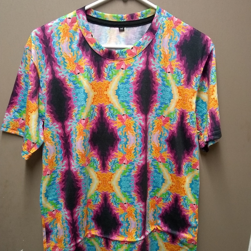 Abstract art Vibrant Color Polyester t shirt (T-3)